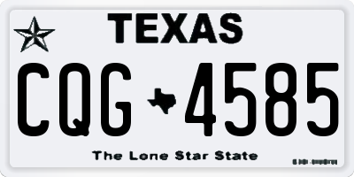 TX license plate CQG4585