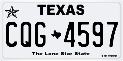 TX license plate CQG4597