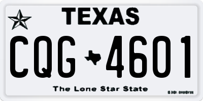 TX license plate CQG4601