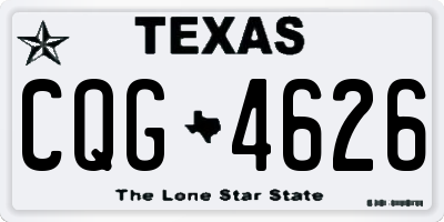 TX license plate CQG4626