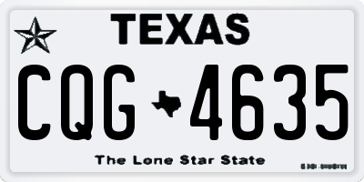 TX license plate CQG4635