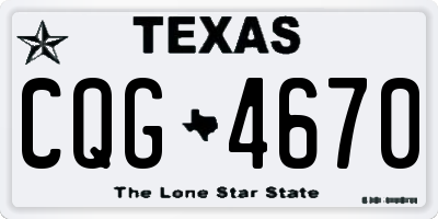 TX license plate CQG4670