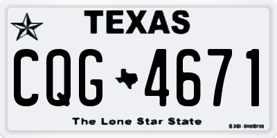 TX license plate CQG4671