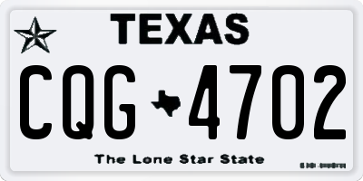 TX license plate CQG4702