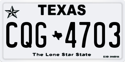 TX license plate CQG4703