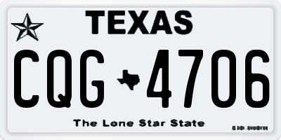 TX license plate CQG4706