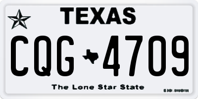 TX license plate CQG4709