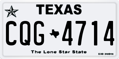 TX license plate CQG4714