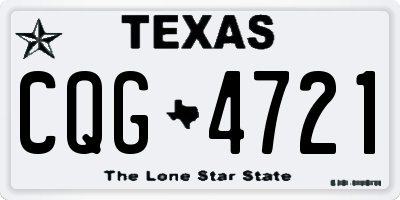 TX license plate CQG4721