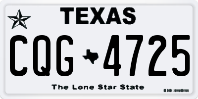 TX license plate CQG4725