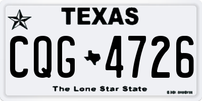 TX license plate CQG4726