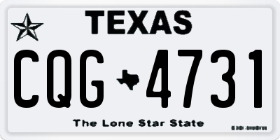 TX license plate CQG4731
