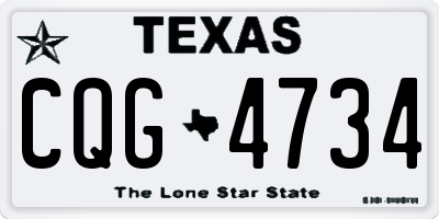 TX license plate CQG4734