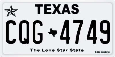 TX license plate CQG4749
