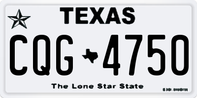 TX license plate CQG4750