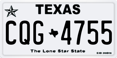 TX license plate CQG4755