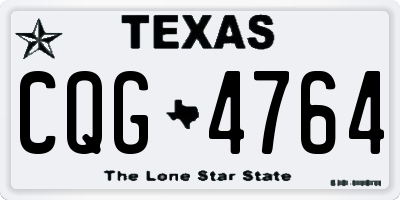TX license plate CQG4764