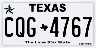 TX license plate CQG4767