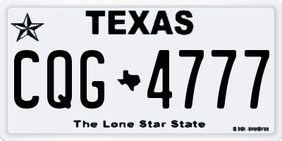 TX license plate CQG4777