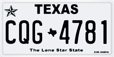 TX license plate CQG4781