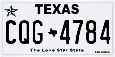 TX license plate CQG4784