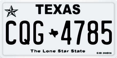 TX license plate CQG4785