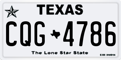 TX license plate CQG4786