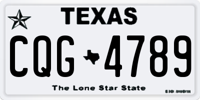 TX license plate CQG4789