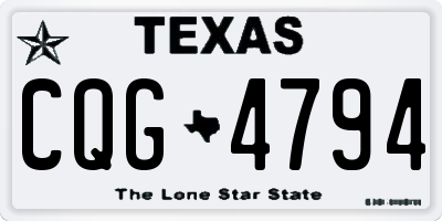 TX license plate CQG4794
