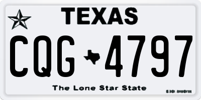 TX license plate CQG4797