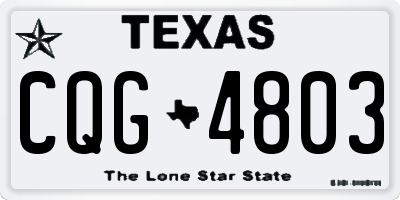 TX license plate CQG4803