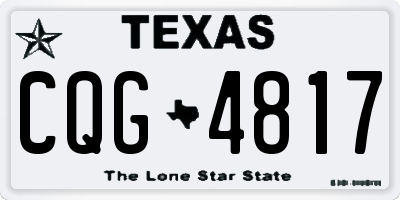TX license plate CQG4817