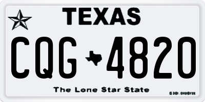 TX license plate CQG4820