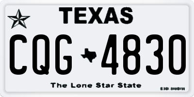 TX license plate CQG4830