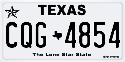 TX license plate CQG4854