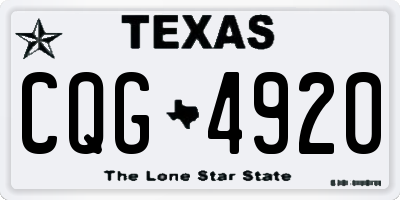 TX license plate CQG4920