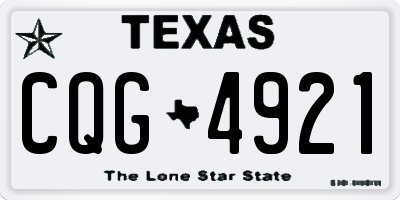 TX license plate CQG4921
