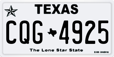 TX license plate CQG4925
