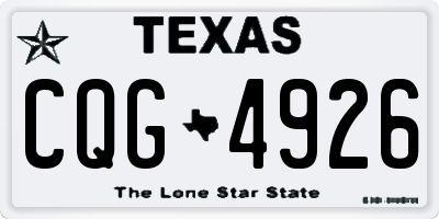 TX license plate CQG4926