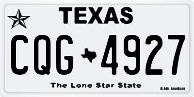 TX license plate CQG4927