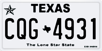 TX license plate CQG4931