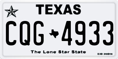 TX license plate CQG4933
