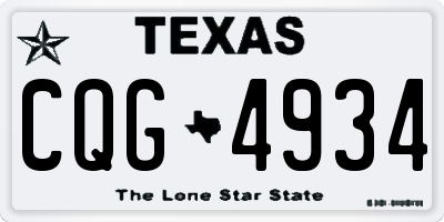 TX license plate CQG4934