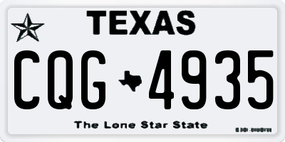 TX license plate CQG4935