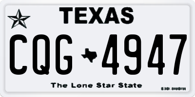 TX license plate CQG4947