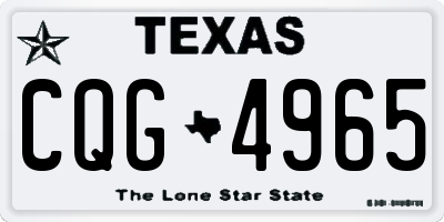 TX license plate CQG4965