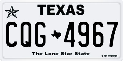 TX license plate CQG4967