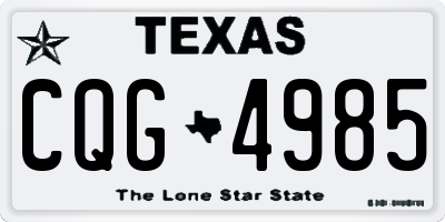 TX license plate CQG4985