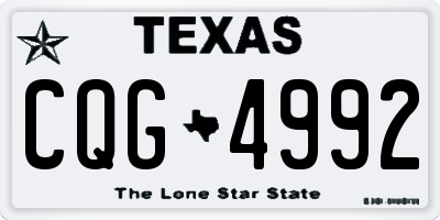 TX license plate CQG4992