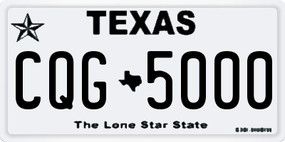 TX license plate CQG5000